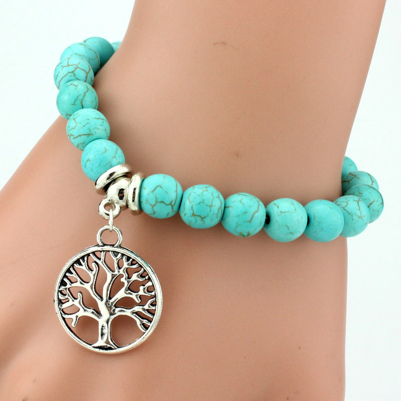 Brazalete de cuentas turquesas al por mayor